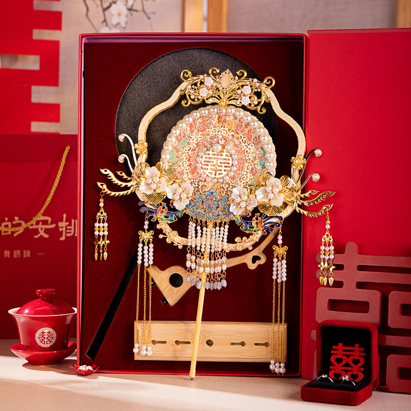 Long cherished good fortune wedding fan