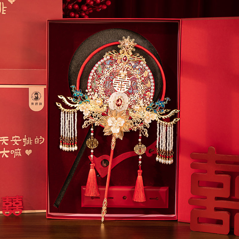 Love until old age wedding fan