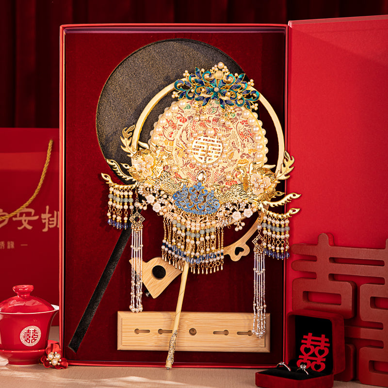 Luxury Gold Branch wedding fan