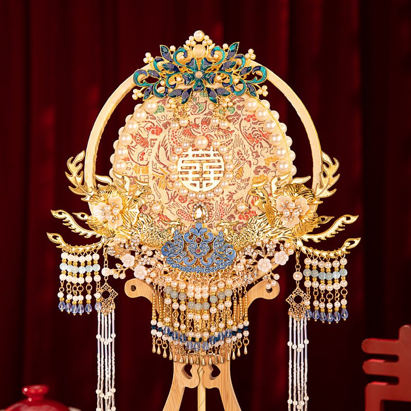 Luxury Gold Branch wedding fan