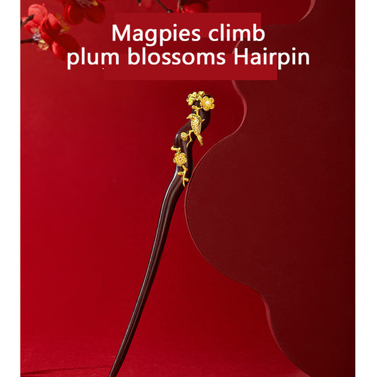 Magpies climb plum blossoms Hairpin