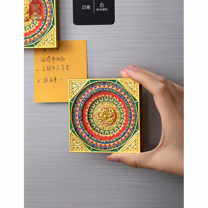 Multi-layer coffered pit Fridge Magnet