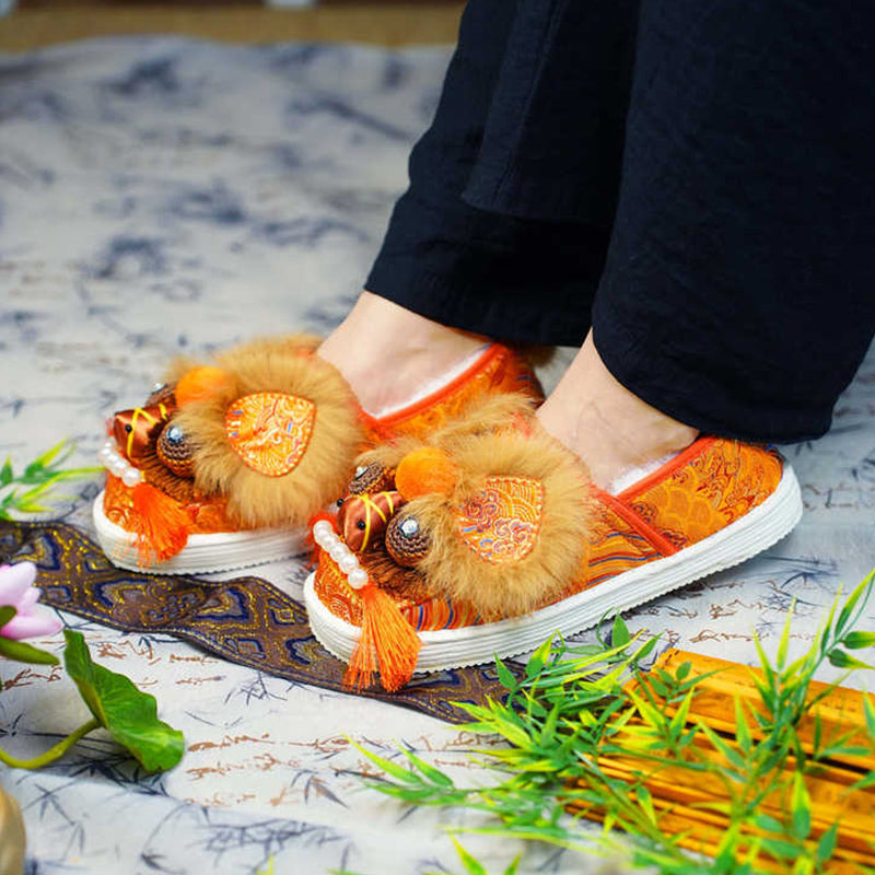 Orange tiger shoes