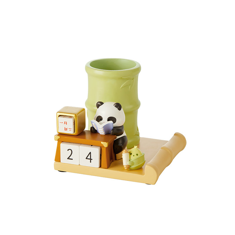 Panda perpetual calendar pen holder