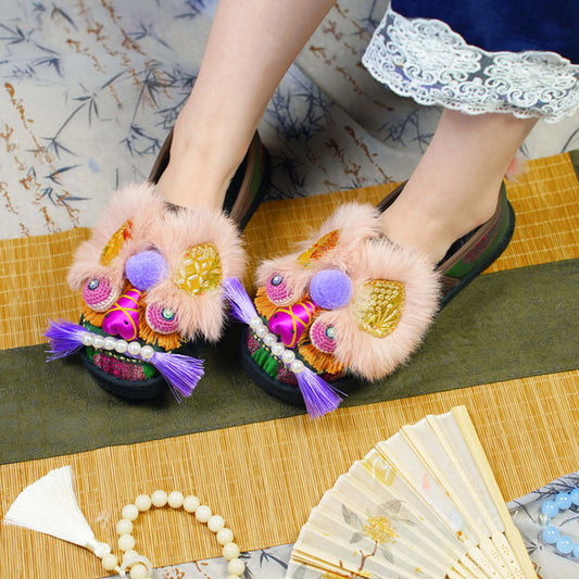 Pea green tiger shoes