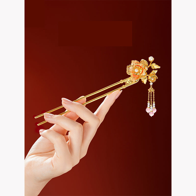 Peony hairpin