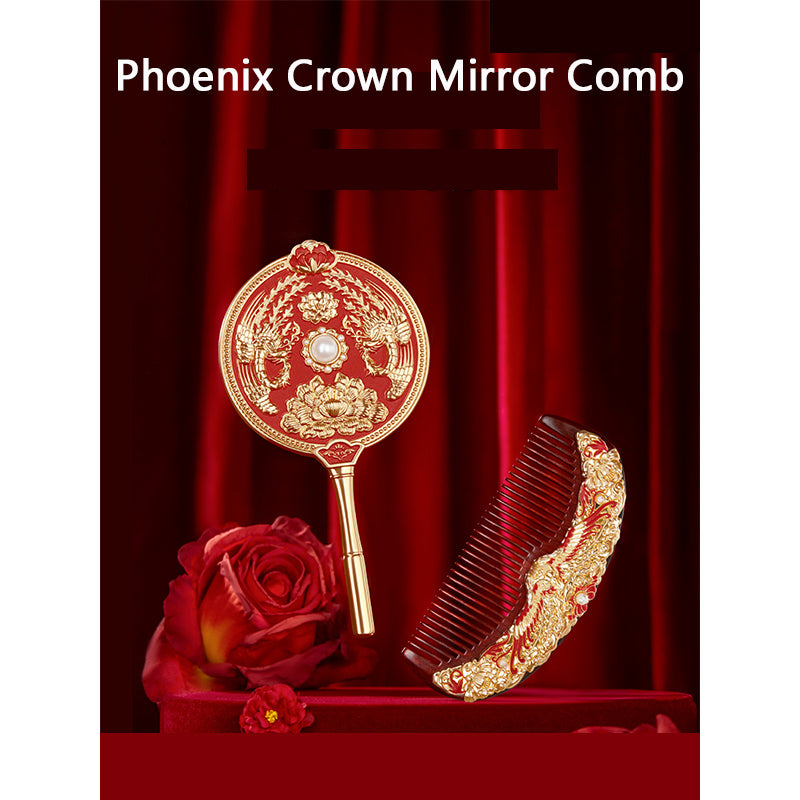 Phoenix Crown Mirror Comb Set