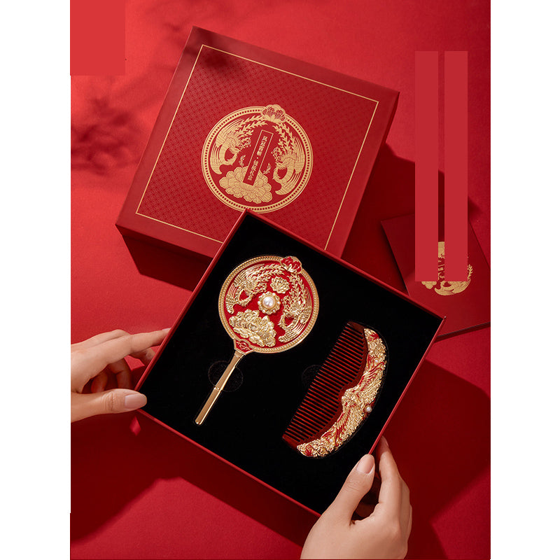 Phoenix Crown Mirror Comb Set