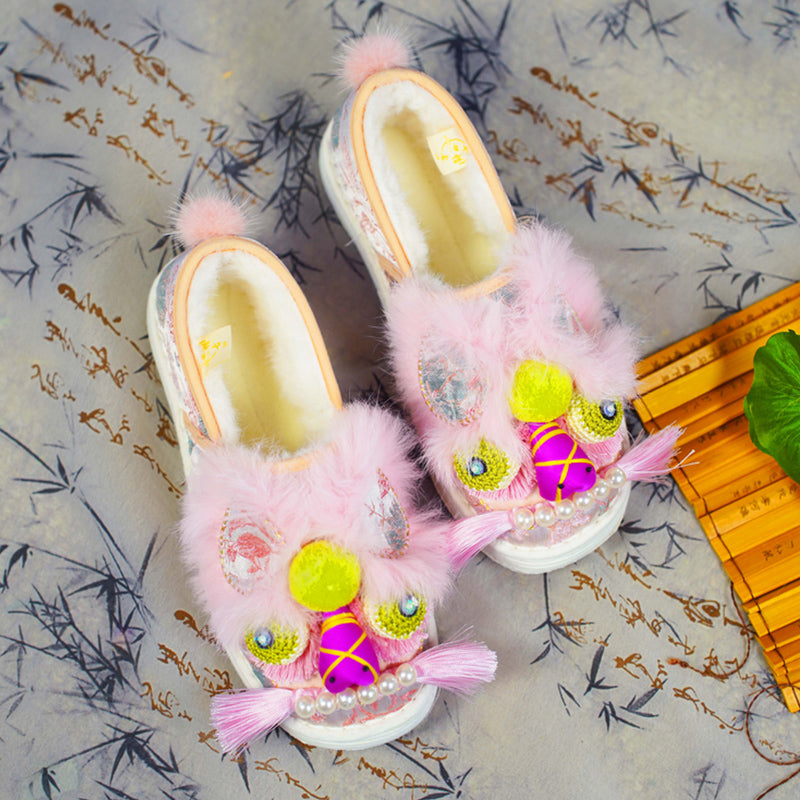 Pink soft tiger shoes