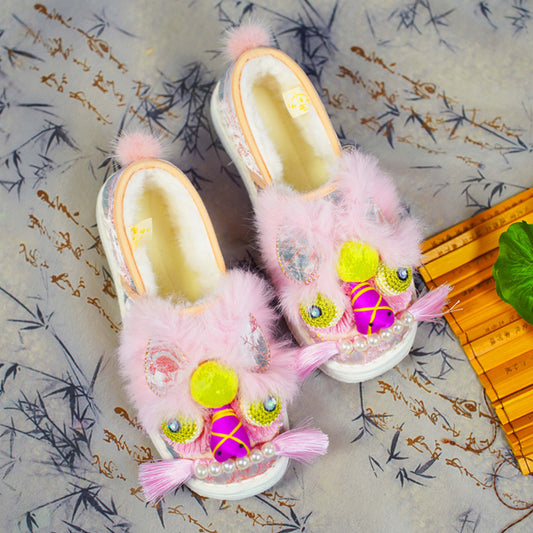 Pink soft tiger shoes