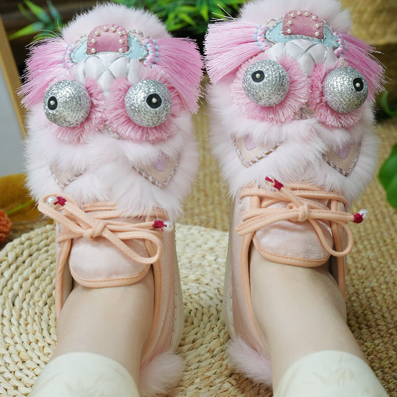 Pink tongue spitting tiger shoes