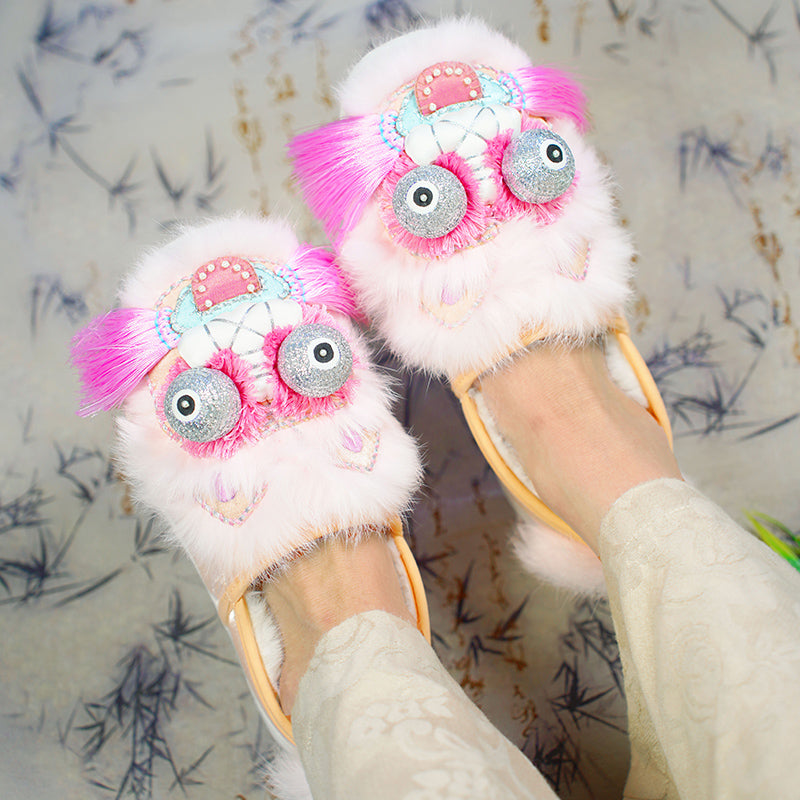 Pink tongue spitting tiger shoes