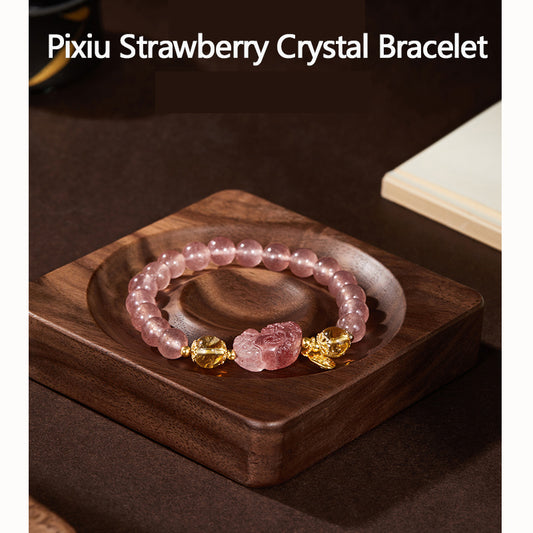 Pixiu Strawberry Crystal Bracelet
