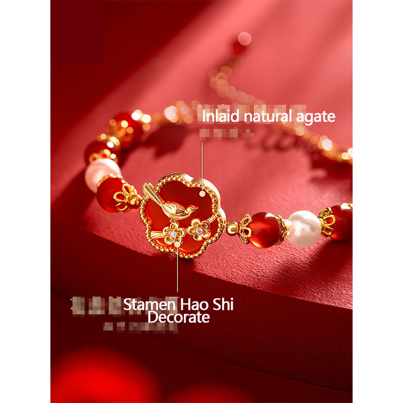 Red agate jewelry set