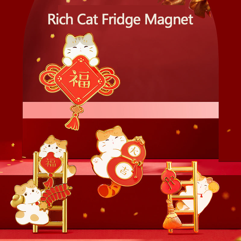 Rich Cat Fridge Magnet