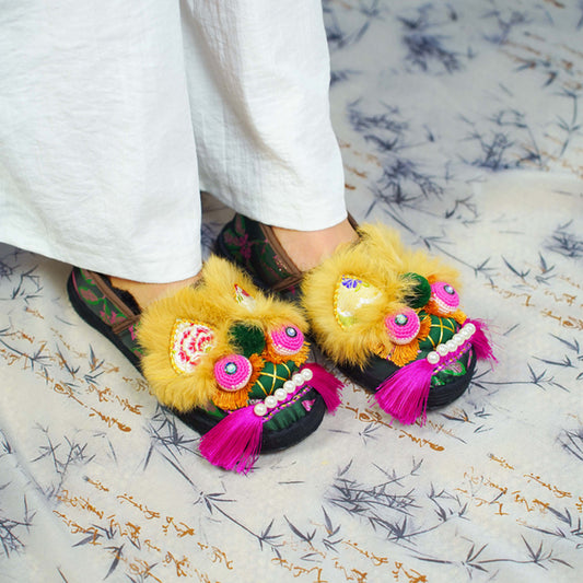 Rose red tiger shoes