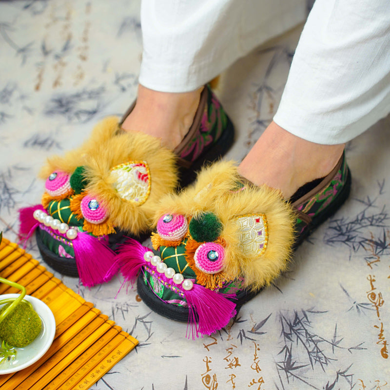 Rose red tiger shoes