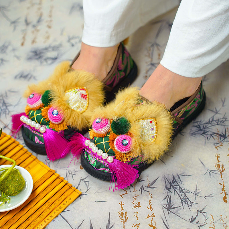 Rose red tiger shoes