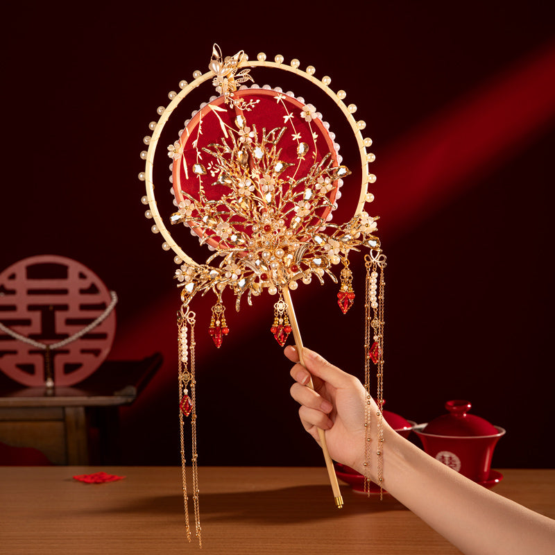 Tie the nuptial knot wedding fan
