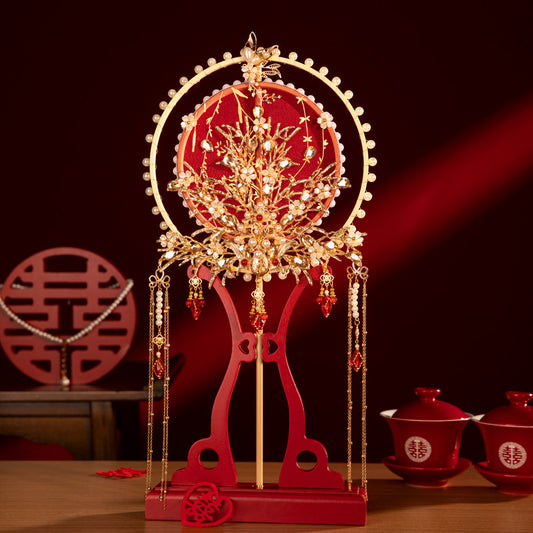 Tie the nuptial knot wedding fan