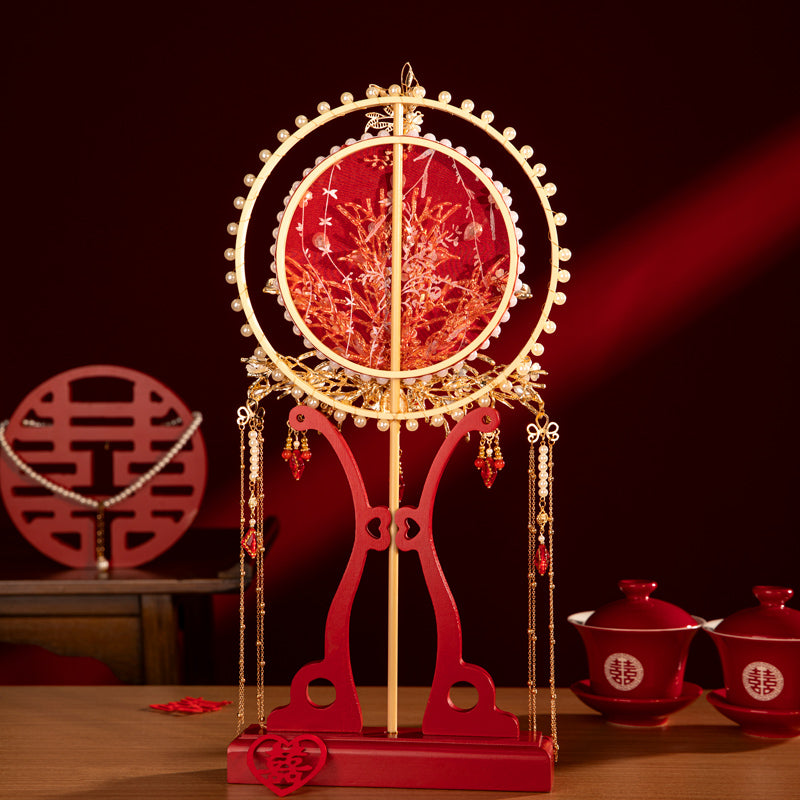 Tie the nuptial knot wedding fan