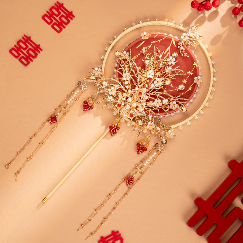Tie the nuptial knot wedding fan