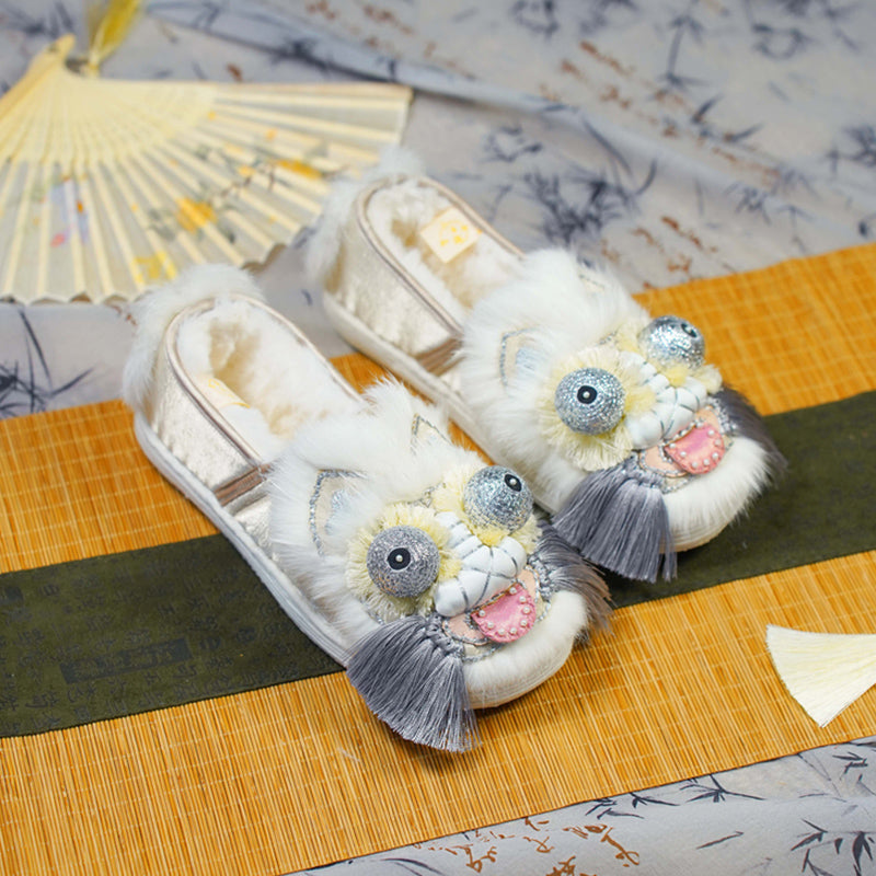 White golden tiger shoes