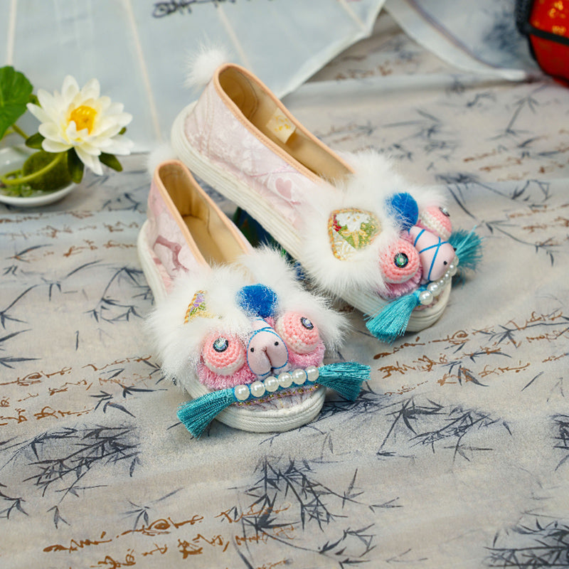 White pink tiger shoes
