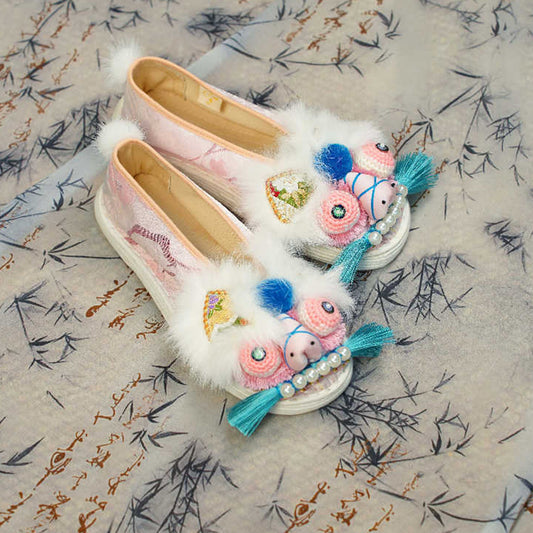 White pink tiger shoes