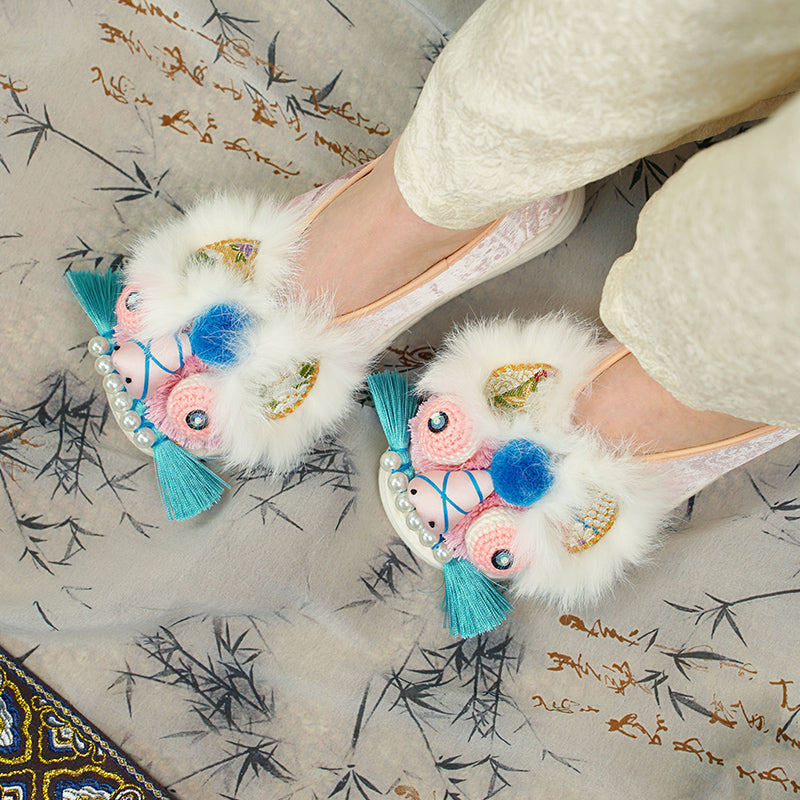 White pink tiger shoes